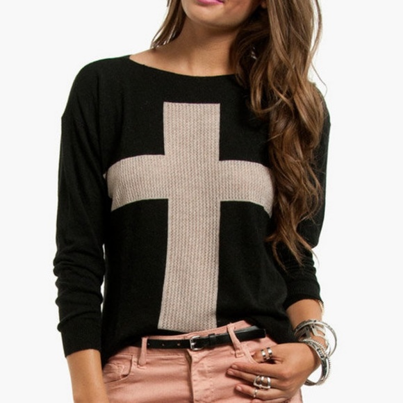 Brandy Melville Sweaters - Black Brandy Cross Sweater